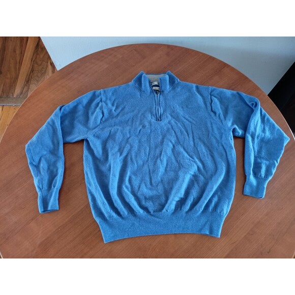 Peter Millar Womens XL Sweater Blue 1/4 Zip Pullover 100% Merino Wool Golf - Picture 1 of 8